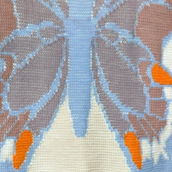 ▪️VTG▪️Folk Art OOAK Handmade Crochet Butterfly Throw Twin Bed Festival Blanket - Picture 3 of 8